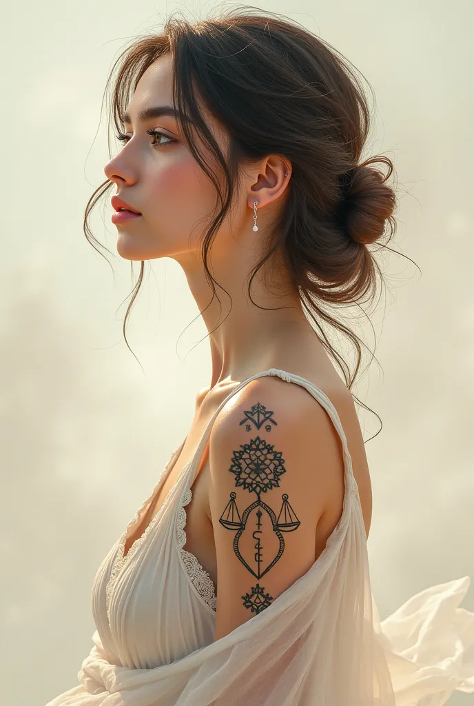 Libra zodiac sign girl tattoo