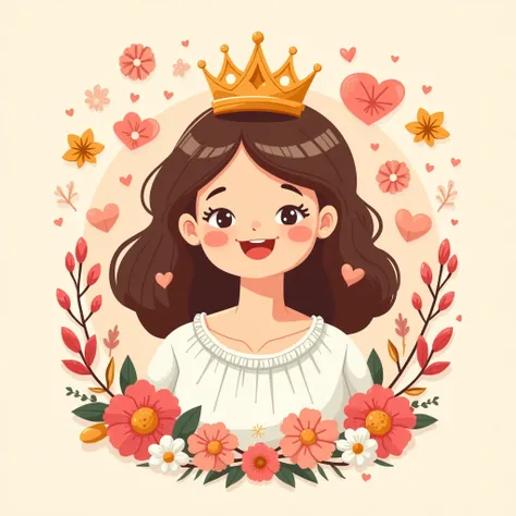 create a clipart design adressed to mother on happy mother´s day, with text: "Queen of the Household" – A crown or royal theme, with a text: Royal mom