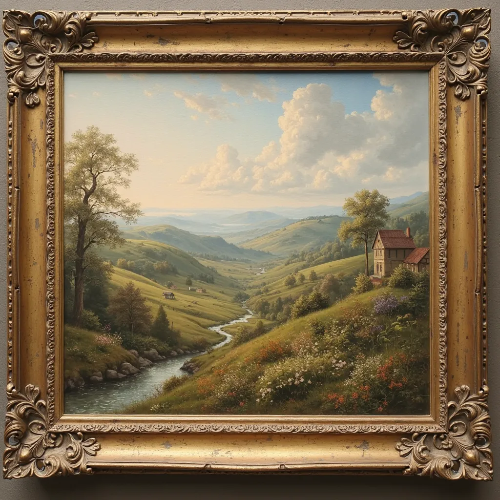 antique landscape painting