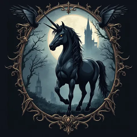 create the logo of a gothic unicorn