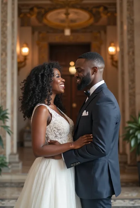 Photo d’un couple noir à la mairie pour leurs mariages 