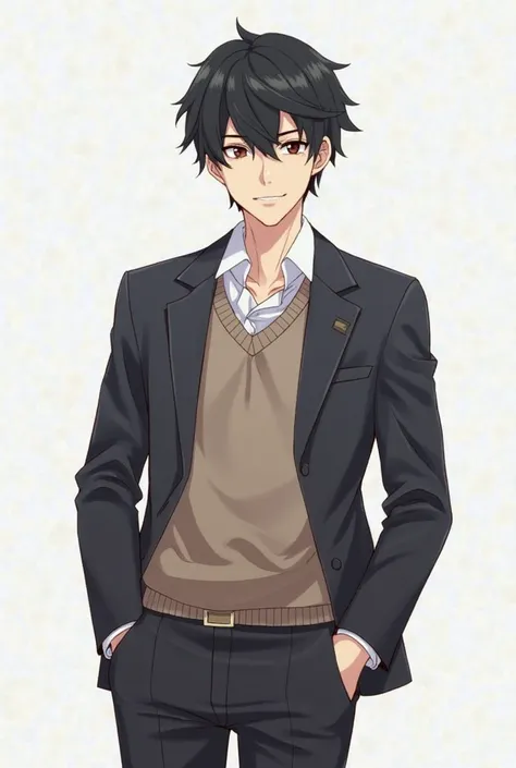 Yuji Arakawa (MC - Unwilling Legend)

Uniform: White shirt slightly untucked, sleeves rolled up, tie loosely hanging.

Winter: Wears a blazer over a sweater, but always forgets to button the blazer.

Accessories: None, he doesn’t care about details, but hi...