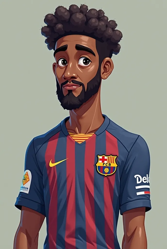 My name is Amine. I am . I am tall and strong. I am friendly, funny and sociable. I am brown. My hair is curly. My favorite song is. My favorite song is. I have no beard or mustache {x} My eyes are black and my face is a bit square {x} I'm wearing a Barca ...