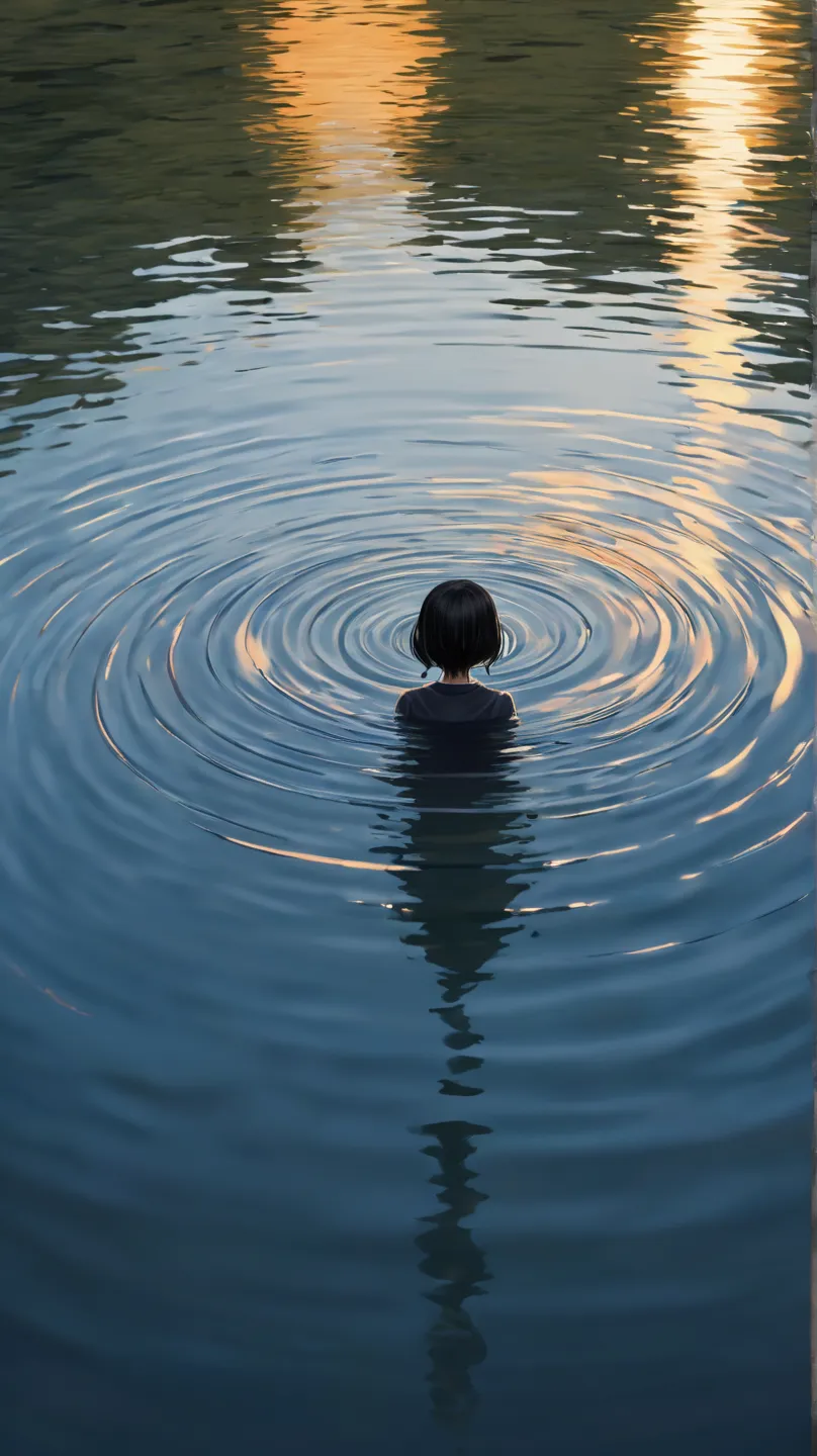 "A mysterious and fluid Japanese yokai named Enkou-no-Sazanami, the ripples of the drowned. It manifests as concentric ripples on the surface of still water, appearing even in the absence of wind or movement. Those who stare into the ripples too long hear ...