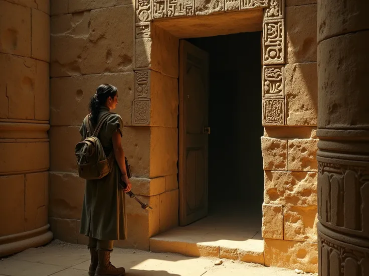 THE HISTORIAN WOMAN INTER THE SECRET DOOR OF EGYPT FOR RESEARCH 