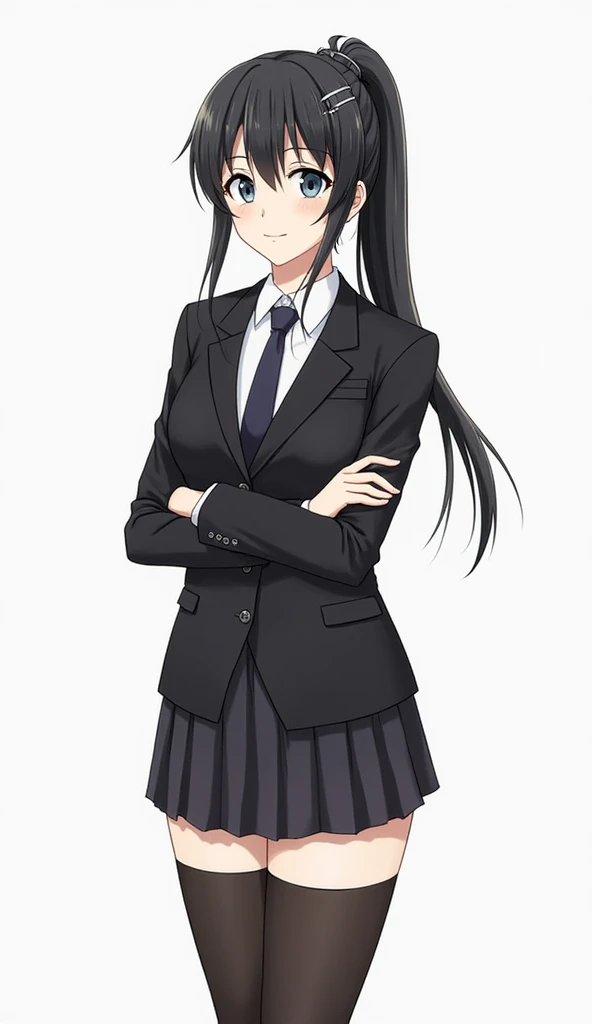 Reina Kirisaki (Student Council VP - The Perfectionist Rival)

Height: 170 cm (5'7")

Body Type: Slim and elegant, like a refined model.

Hair: Long, silky black hair tied in a half-up ponytail with a silver hairpin.

Eyes: Sharp blue-gray, always confiden...