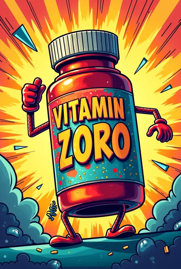 A bottle of vitamin comic generating recharge