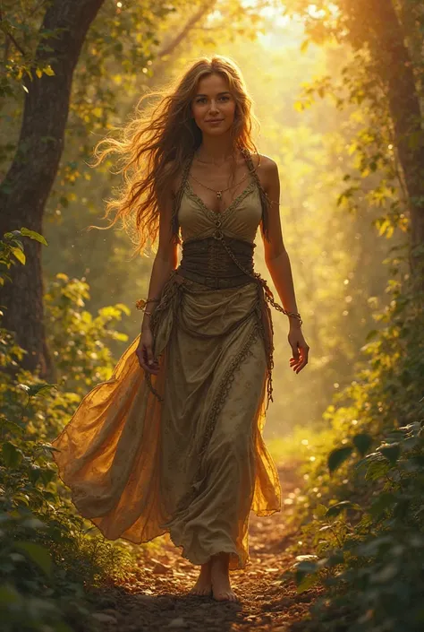 Character Development: Envision Leona walking through a sun-dappled forest, the golden light filtering through the canopy and casting a warm glow on her features. As she revels in the beauty of nature, her eyes light up with like wonder and joy, revealing ...