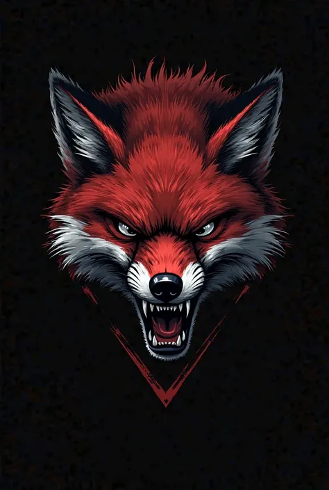 Create an angry fox logo with an R