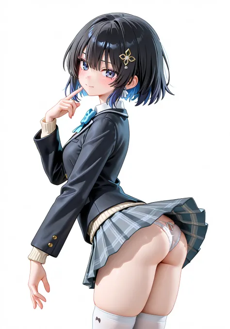  accurate human body structure 、8k,masterpiece, Highest quality,  Anime Girl ,  is exquisite and beautiful, when my earlobes were fueled 、  clear _picture、  vulgar、 high school girl 、 Horny girl 、 slim body、 is embarrassing、I'm Shy、（Girl 1、、A skirt short e...