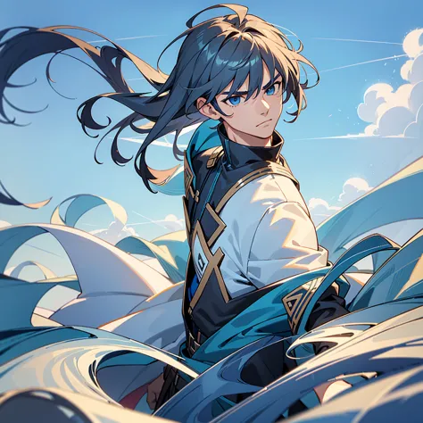 
A breathtaking close-up of an 18-year-old male character, Sora Tsubameya (Swallow Valley Azure Sky), drawn in an emotional Makoto Shinkai-inspired anime style. His face is the central focus, radiating confidence, Wear only Charisma , and a cool, mature au...