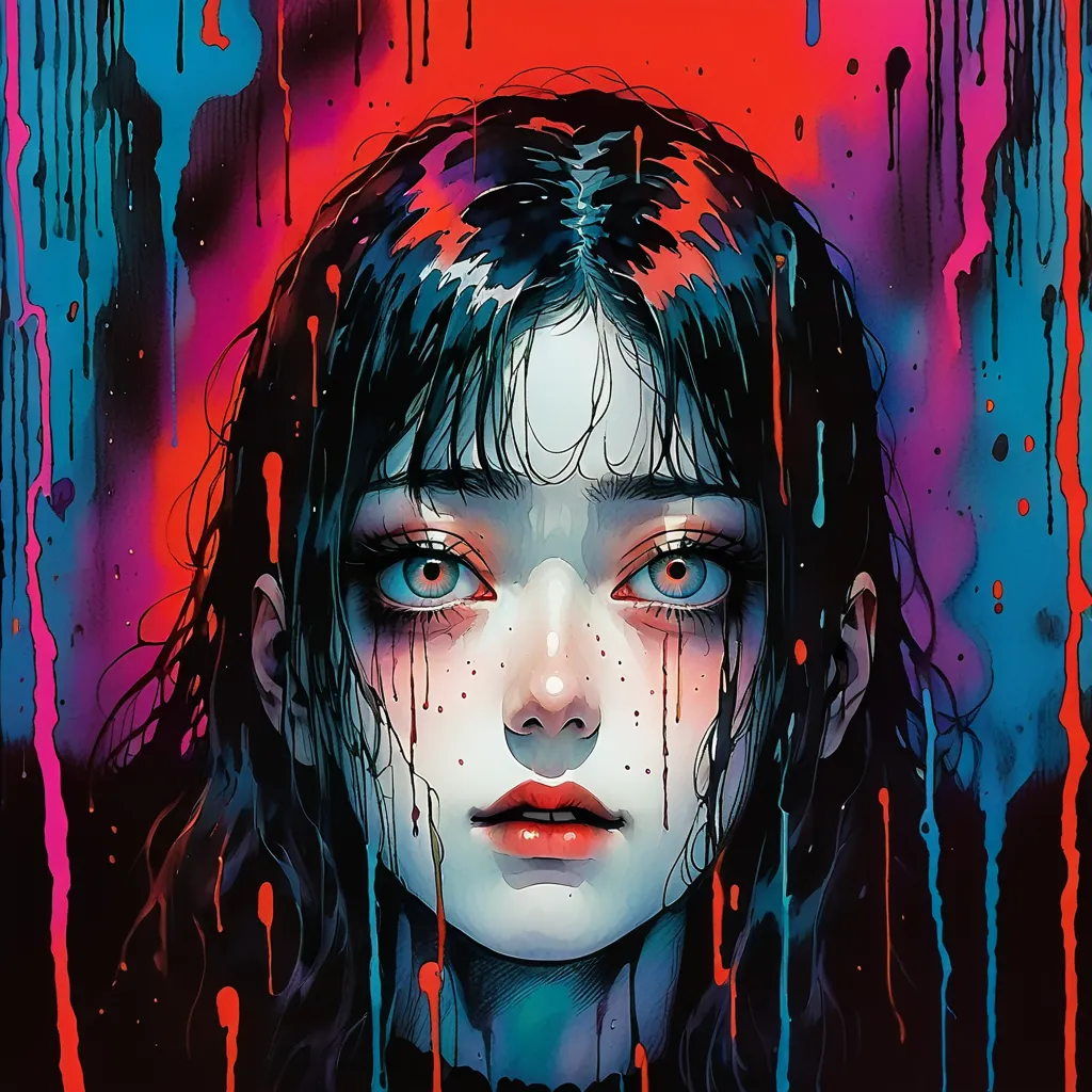  surreal horror , anime style, director Junji Ito,  high contrast, bright colors,  creepy atmosphere ,  psychological stress, intricate work of lines , severed heads 