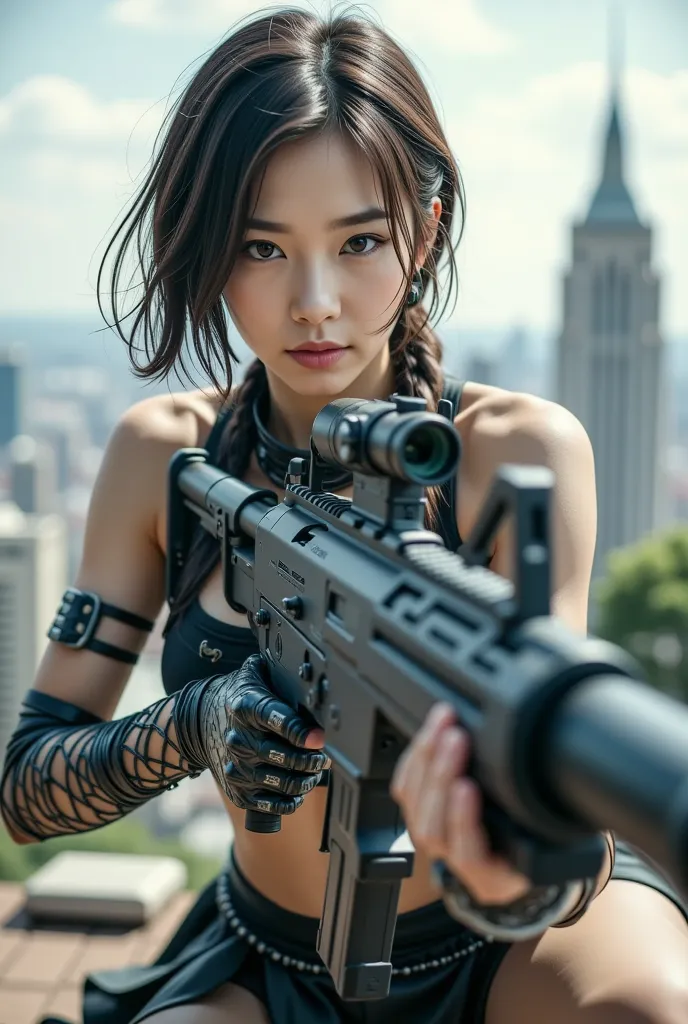 (8k,            best quality conversation    ,      masterpiece), (        exists , photo        exists : 1.37),       very detailed  , {  Sylvan Witch with an M60 machine gun      }, Wide angle ,       my chest is shaking terribly         ,           Very...