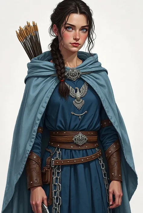 Lyanna Arryn, 18 years old, has a strong, athletic build. She has dark brown hair, usually tied in a practical ponytail or a messy braid, and her piercing blue eyes stand out against her sun-kissed skin, marked with light freckles across her cheeks and nos...