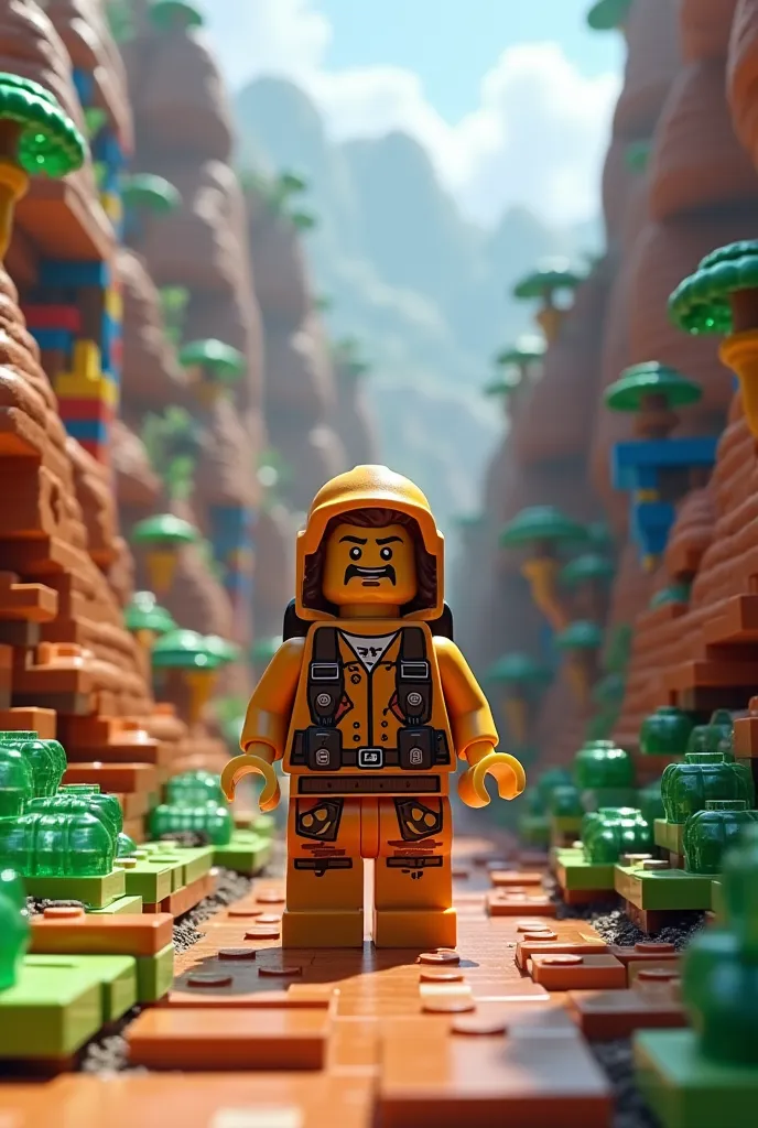 real man traveling in the lego universe