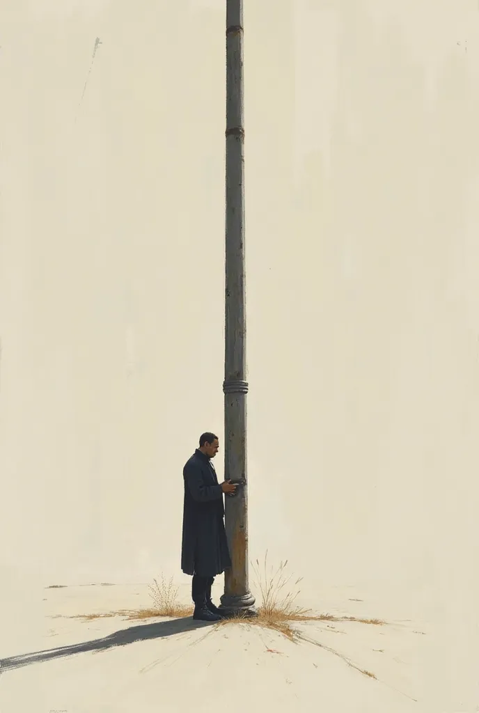 A man next to a pole
