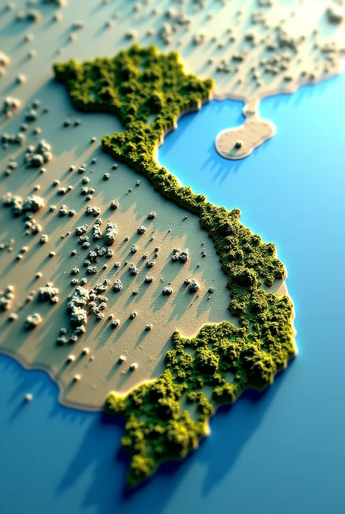 Map of Vietnam 3d