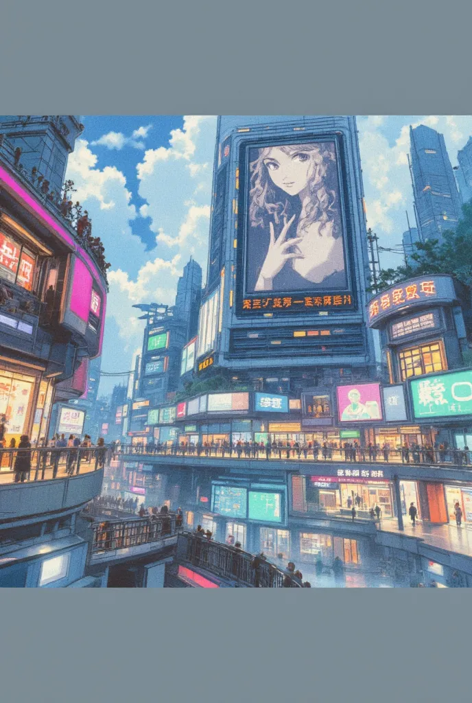 ((HDR,detailed,masterpiece,highres:1.9)),detailed cyber-city,floating-building,futuristic car[masterpiece,highres,realistic,detailed],intersection,neon lights,line art,a few of the people(masterpiece,highres,UHD) visit the mall, pop-up signs, anime-style,
...