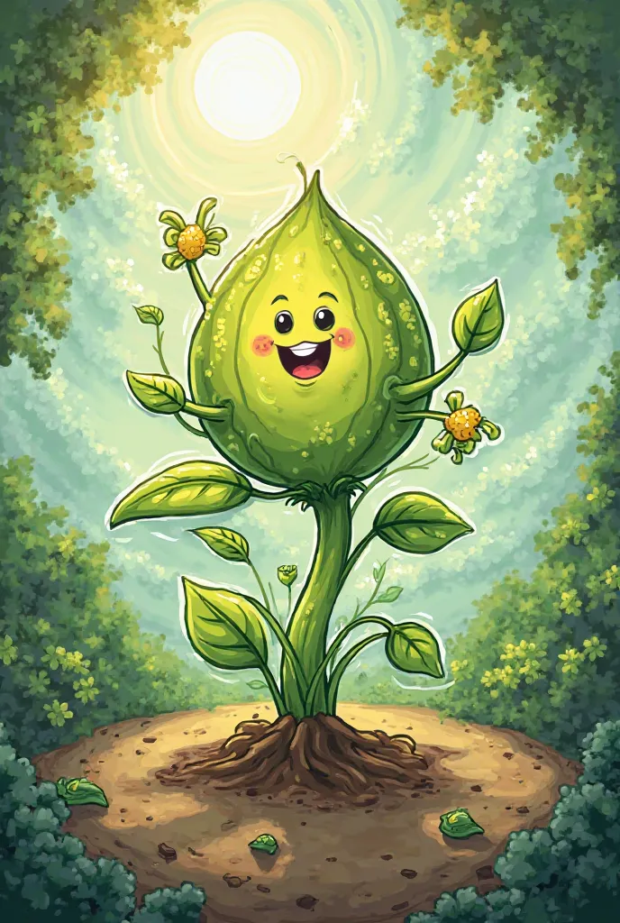 photosynthesis in cartoon character 