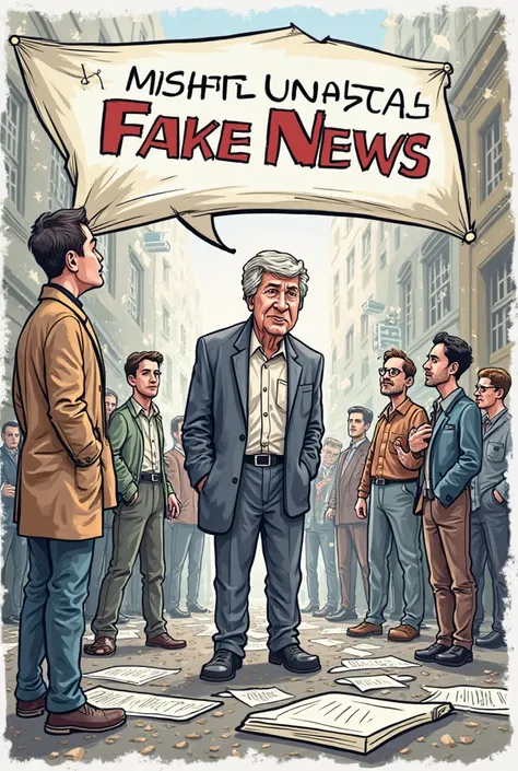 An editorial cartoon
that visually depicts the impact of misinformation and fake news. This could
include:


       - Satirizing the spread of false
information.


       - Highlighting the consequences of
believing and sharing misinformation.


       - P...