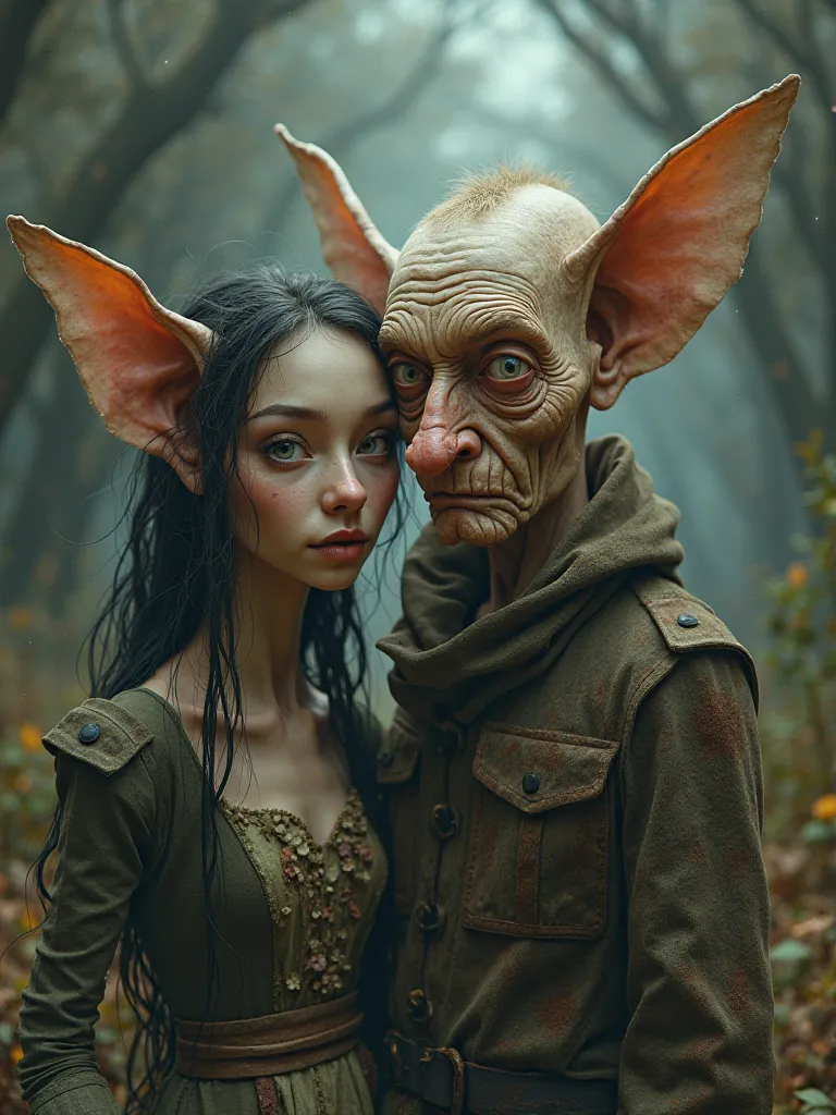 Human cypriog Very ugly woman, with his husband a Hobbit with big human ears