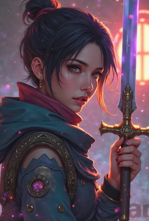 close-up of a person holding a sword in the game., Arcane Jayce , Silus,  Bien Lien ,  Hayse Jinyao , , Gulian art style , brigitteash, KDA, portrait of a staircase,  Tertreff Kaiser , Skin Overwatch, Iconic character Splash Art, Overwatch Design , spear, ...