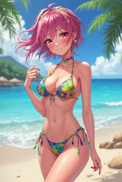 Anime girl with bikini 