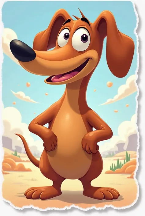 Make a bottomless image of a male sausage dog. For Disneys-formatted stickers 