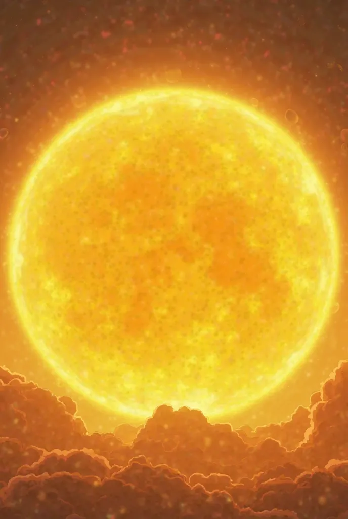 Animated yellow gold sun with the brightest yellow gold color
