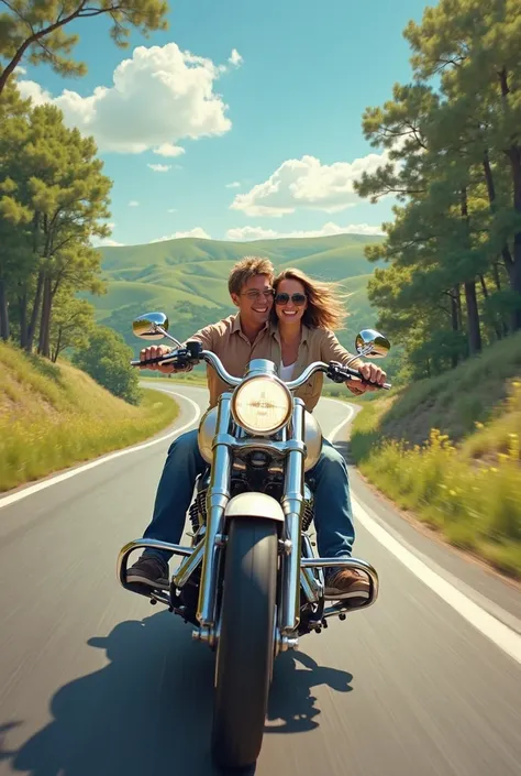 A picture of a man and a woman riding a white
 PCX bike on the road 