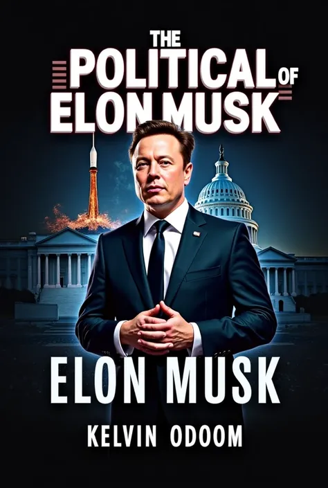 Title: The Political Power of Elon Musk
Author: Kelvin Odoom

Design Style:

Bold, modern, and high-tech aesthetic

A mix of political and technological themes

Clean and professional typography


Cover Elements:

A stylized digital illustration or photore...