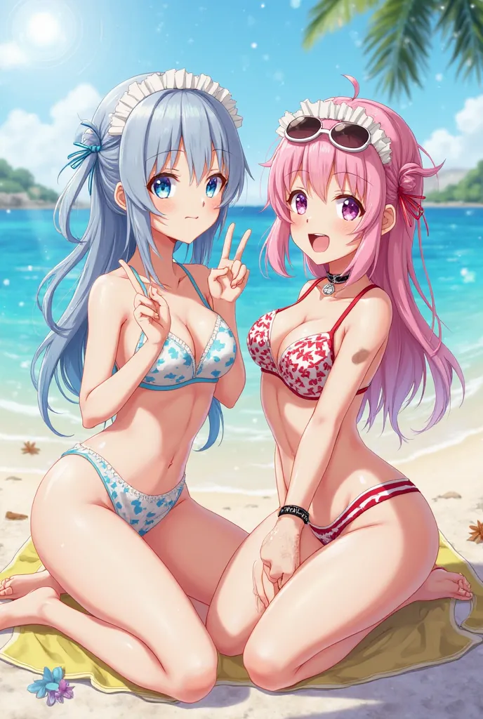 re zero, Rem and Ram in swimsuits