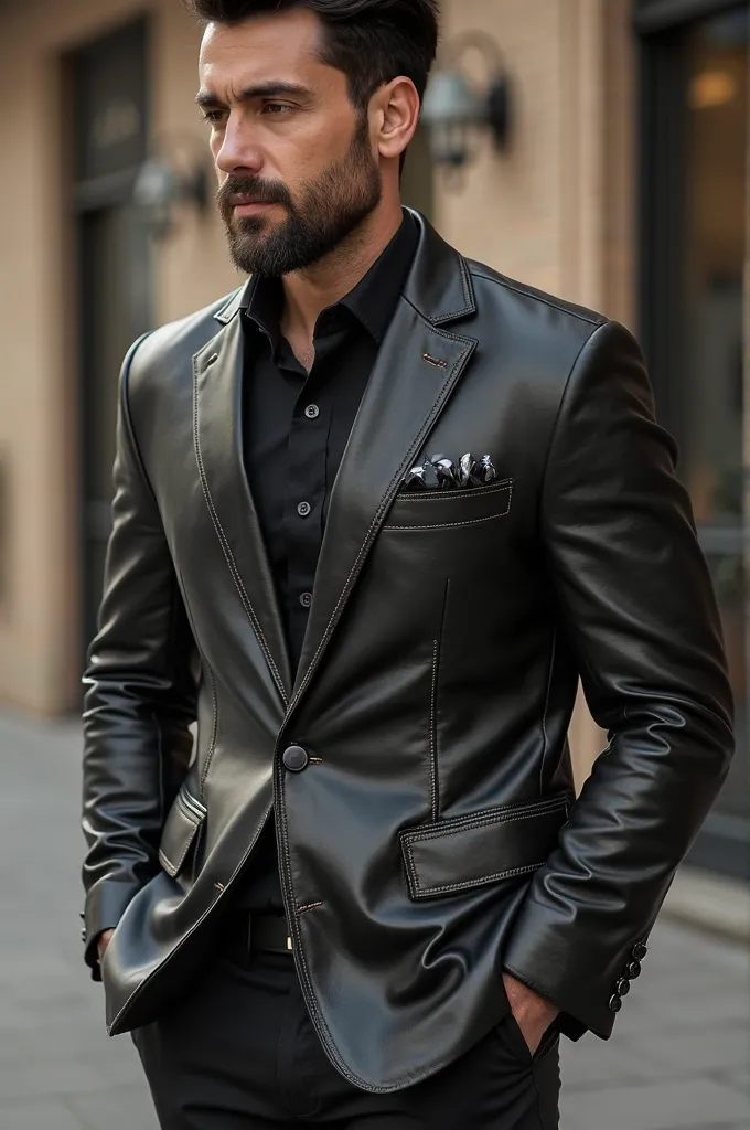 Men's leather jacket blazer from Indonesia Suit model