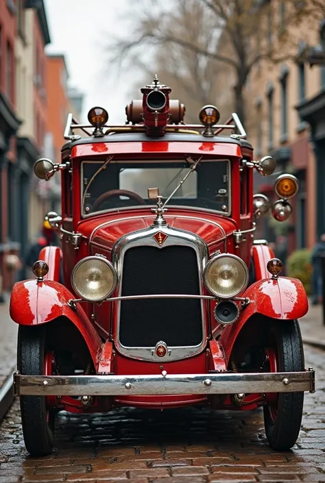 Fire department fire truck old as a limousine 