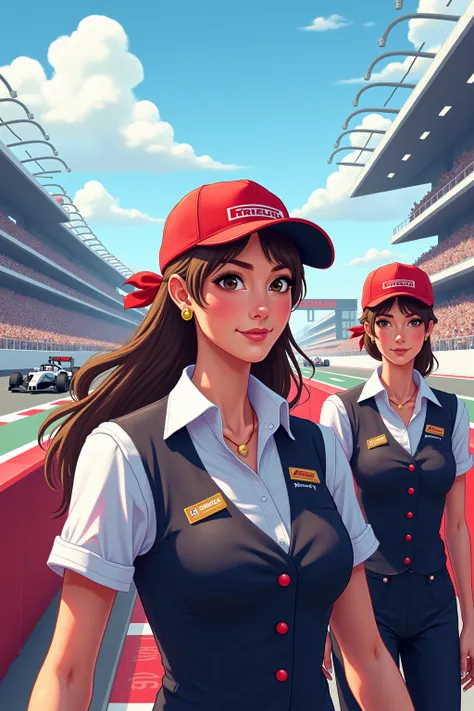 Car racing illustration、Customer support

girls、 event staff 、part-time job