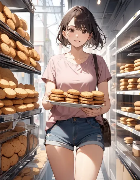  woman in shorts ,Biscuits