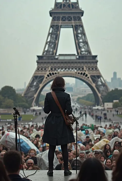 Jul is doing a concert on the Eiffel Tower but it's the garbage collector's strike 