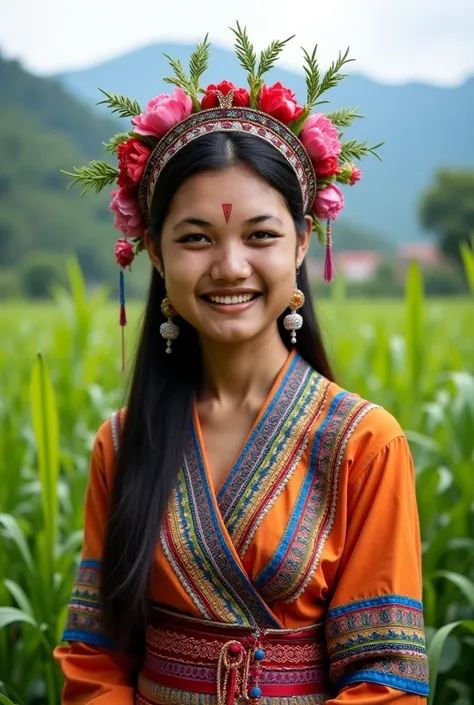 A woman wearing Karen traditional clothing 