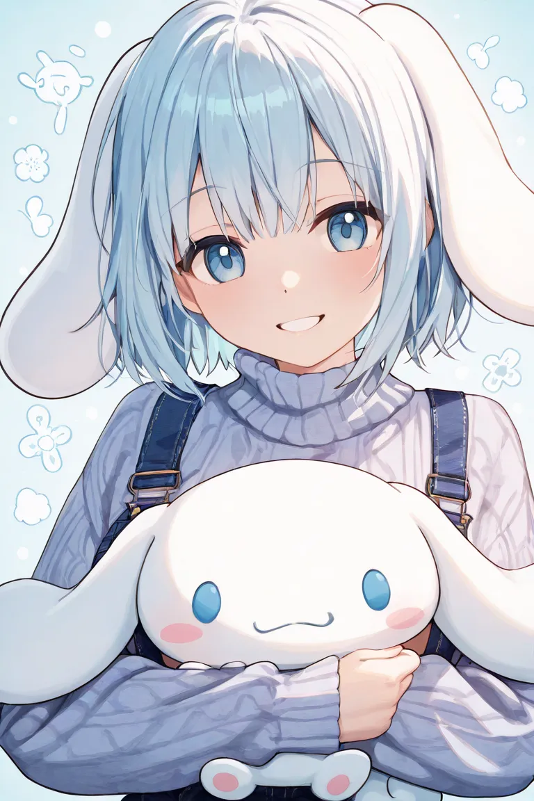  Milk Stuffed Toy 　Sauce Ears 　Cinnamoroll　The color of the hair is light blue, look at it, smiles, 