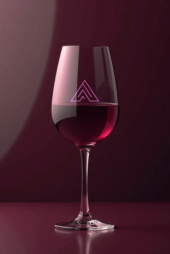 Simple 2D logo on red wine in purple color 