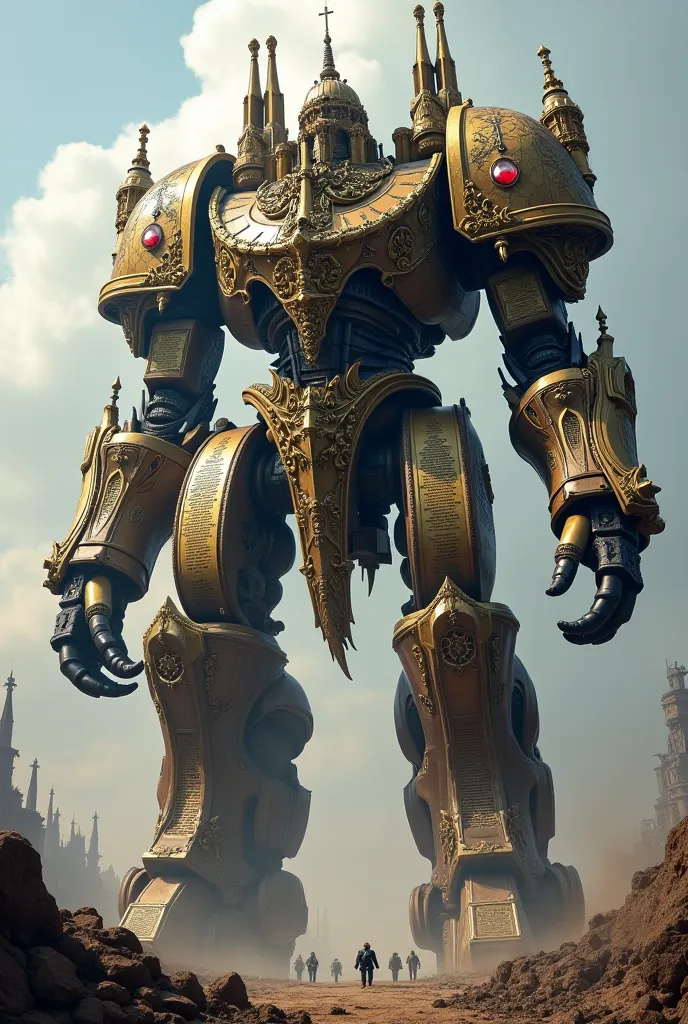 Warhammer 40,000 impirial titen crossed with a cathedral