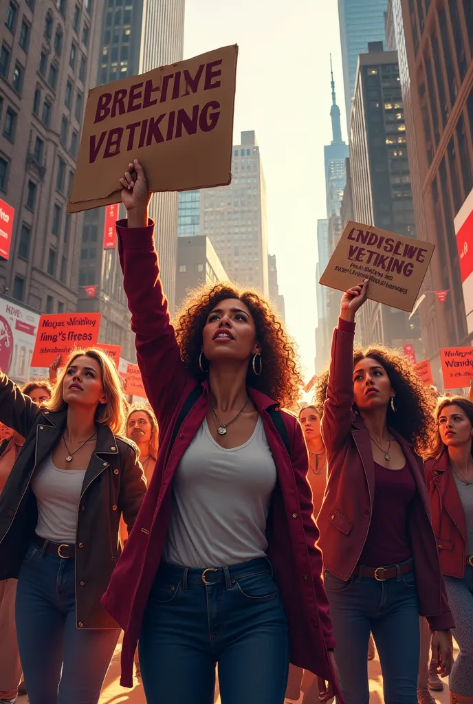 IMAGE OF WOMEN PROTESTING IN NEW YORK