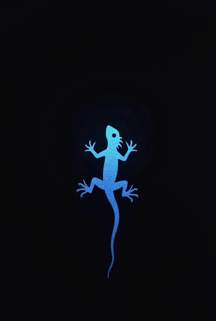 Silhouette of an orange lizard on a black background 