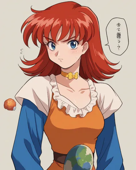  score_9,  score_8_up,  score_7_up,  source_  are suspicious, translation:, , Akira, red hair,  yellow choker ,
1 girl,  I'm looking at the viewer , upper body shot,  I'm standing on a planet wearing a Marine costume , Big comet,  and the moon is rising in...