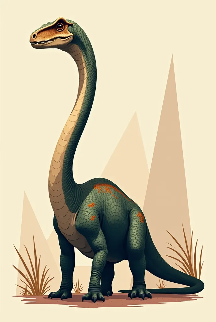 Long Neck Dinosaur Vector Drawing