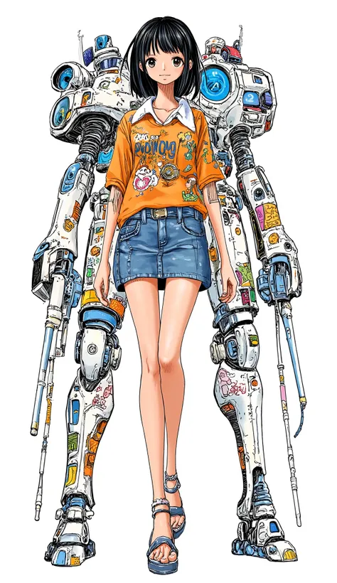 complex art、ultra detailed、mecha art、girl、background is stark white、on3pi3c3styl3、ground、pastel collar、Easy-to-read illustrations、detailed hands、 Details、Perfect piece、HIGH QUALITY、32K、Alone、alone、 perfect eyes、detailed eyes、beautiful faces、HIGH QUALITYな顔、...