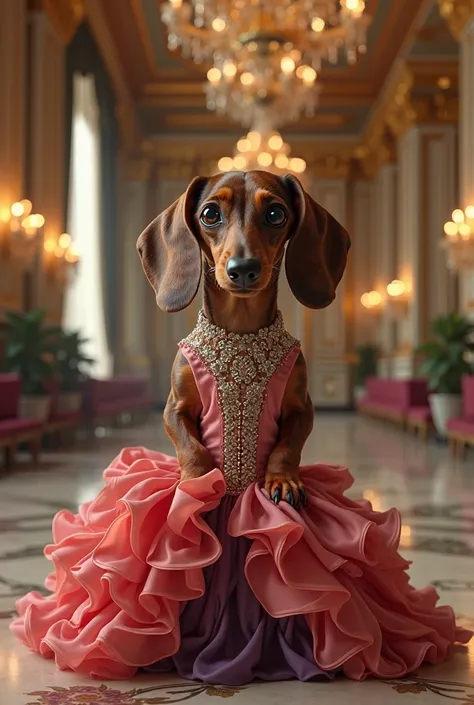 dachshund Prom dress with monoculum