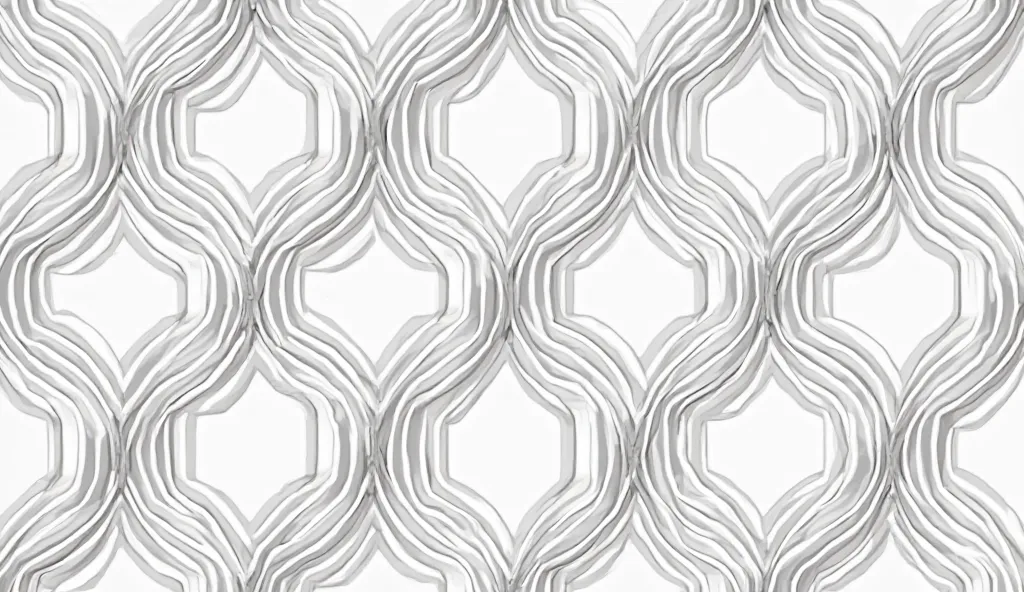 "A seamless pattern of overlapping circles and lines in a monochrome palette, designed in 16:9 with crisp, clean edges."