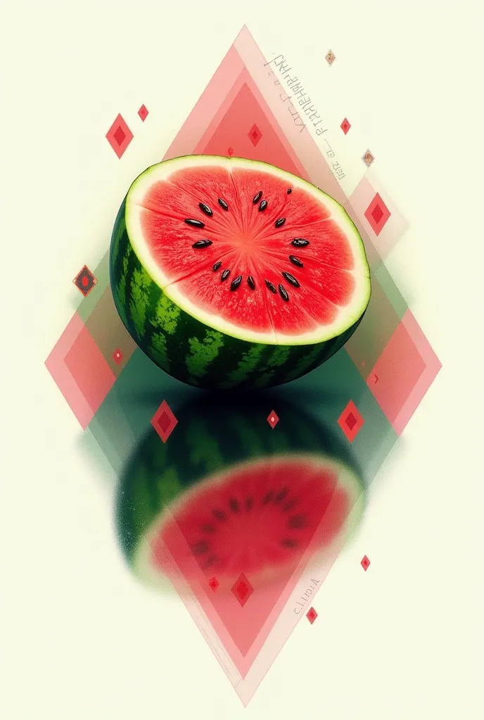 It simulates being a graphic designer and generates an image of a watermelon and at the same time with the visual technique symmetry and asymmetry