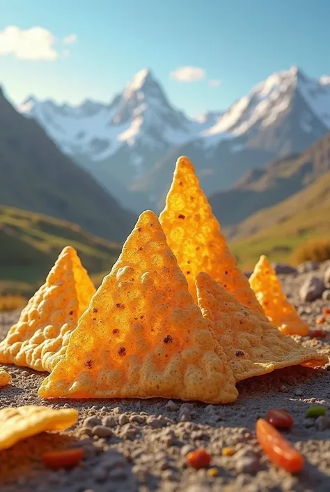  Triangular chips with Peruvian Andean mountain cap